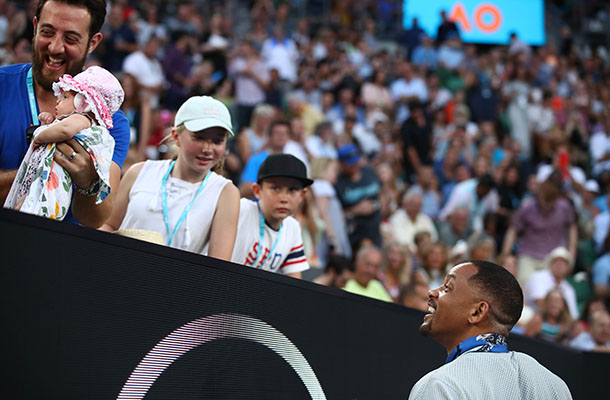 Уилл Смит отвлек публику и теннисистов от матча в рамках Australian Open
