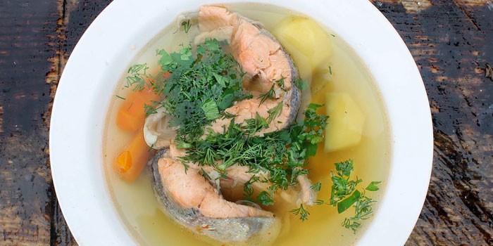 Суп из красной рыбы - рецепт