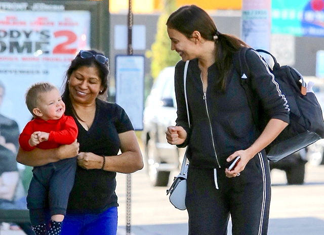 Спорти-мама: Ирина Шейк и ее дочь Леа на пути в фитнес-клуб