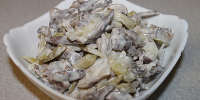 Салат с куриными желудками - пошаговые рецепты приготовления теплого и холодного в домашних условиях с фото
