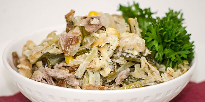 Салат из ветчины и огурцов - как правильно готовить с болгарским перцем, картофелем, сыром или грибами