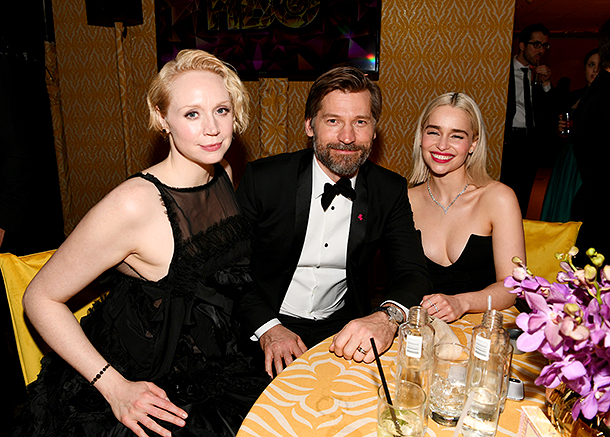 Кит Харингтон с Эмилией Кларк и другие звезды "Игры престолов" на вечеринке HBO